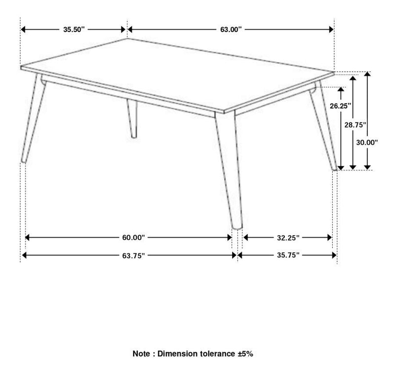 Everett - Faux Marble Top Dining Table - Natural Walnut And White