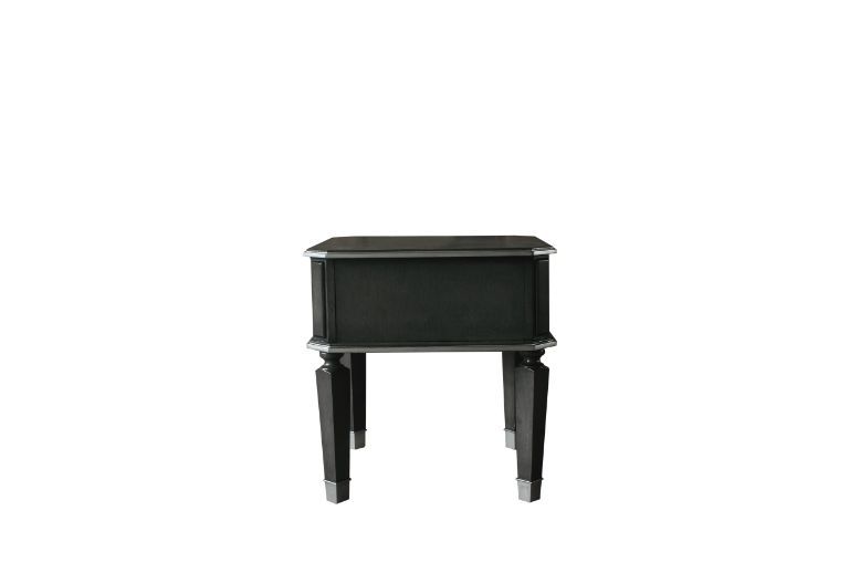 House - Beatrice End Table - Charcoal & Light Gray Finish