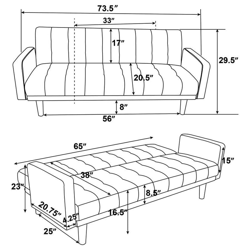 Sommer - Tufted Sofa Bed - Gray