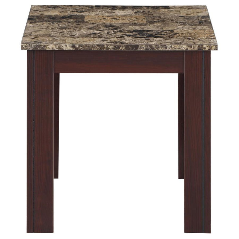 Rhodes - 3 Piece Faux Marble Top Occasional Set - Brown