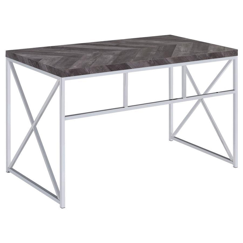 Grimma - Writing Desk - Rustic Gray Herringbone