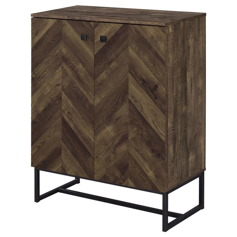 Carolyn - 2-Door Accent Cabinet - Rustic Oak And Gunmetal