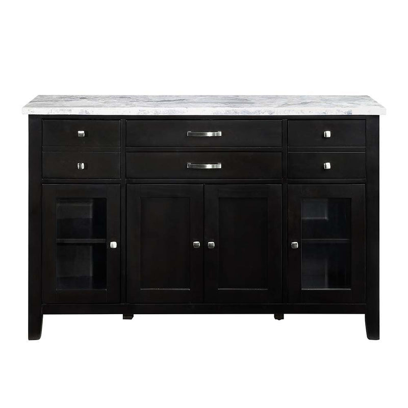 Hussein - Server With Marble Top - Marble & Black Finish