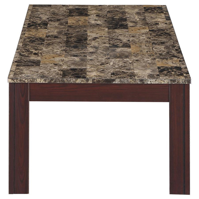 Rhodes - 3 Piece Faux Marble Top Occasional Set - Brown