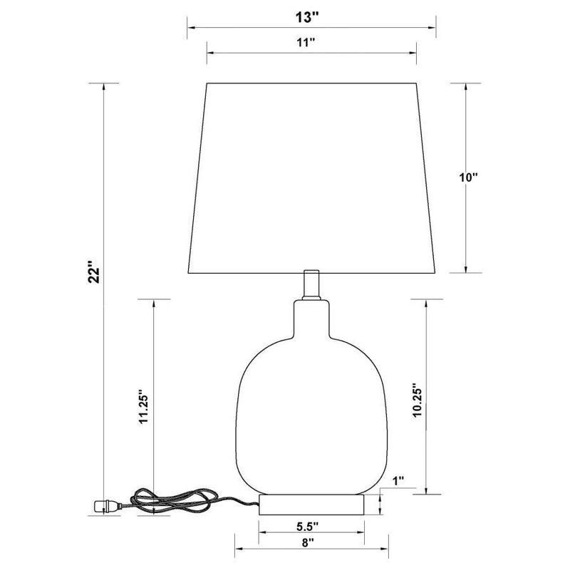 Costner - Empire Table Lamp - Beige And Clear